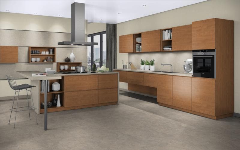 Treviso Handle-less Matt Natural Calvados